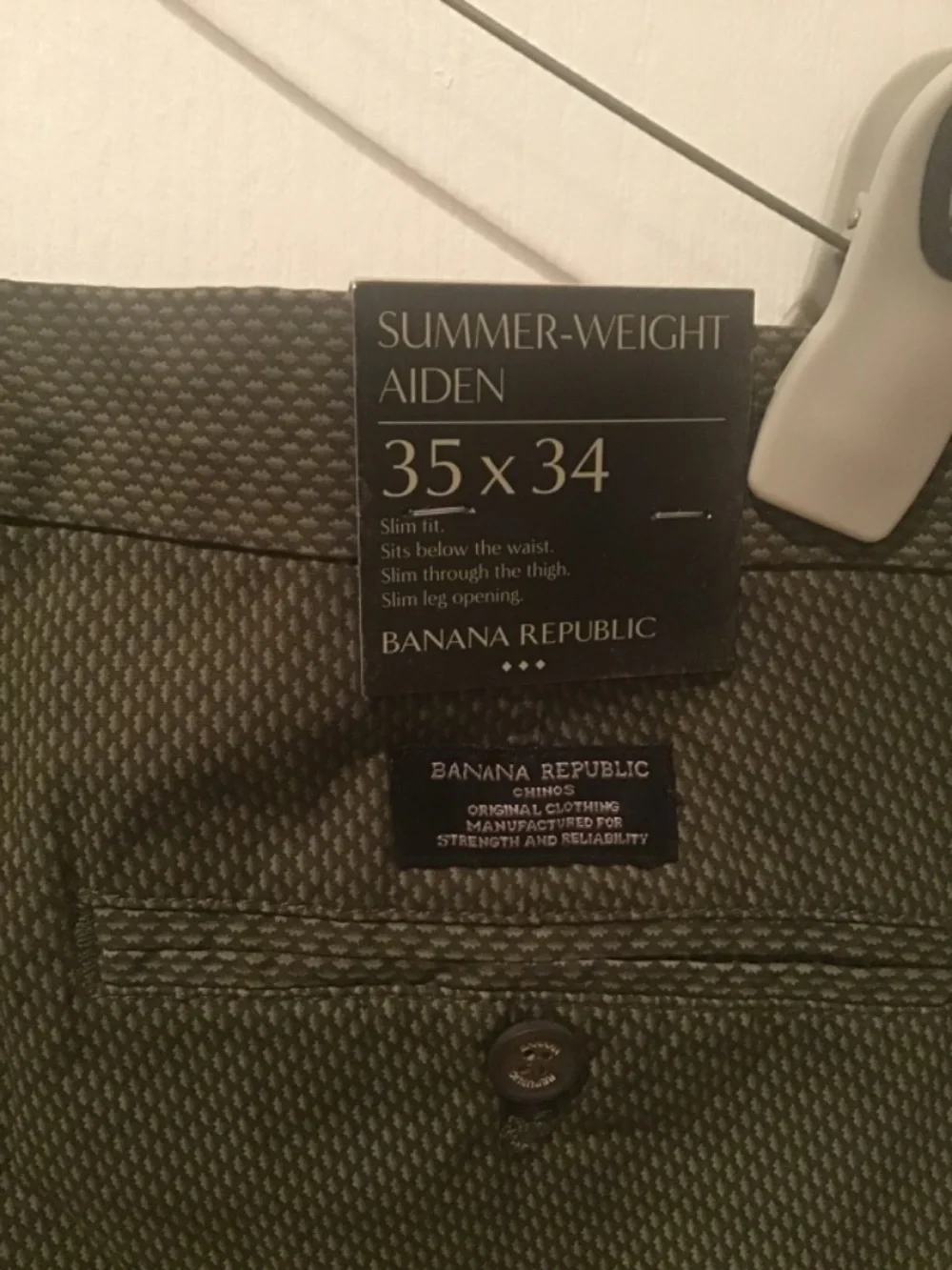 Banana Republic Aiden Olive summer weight chinos 35 x 34 new with tags